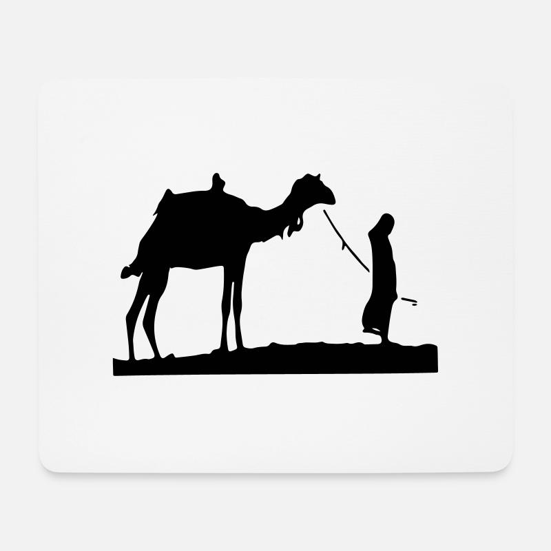 Wüste Sahara Kamel - Mousepad (Querformat) - Weiß