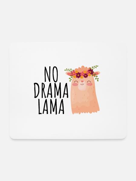 NO DRAMA LAMA - Mousepad (Querformat) - Weiß