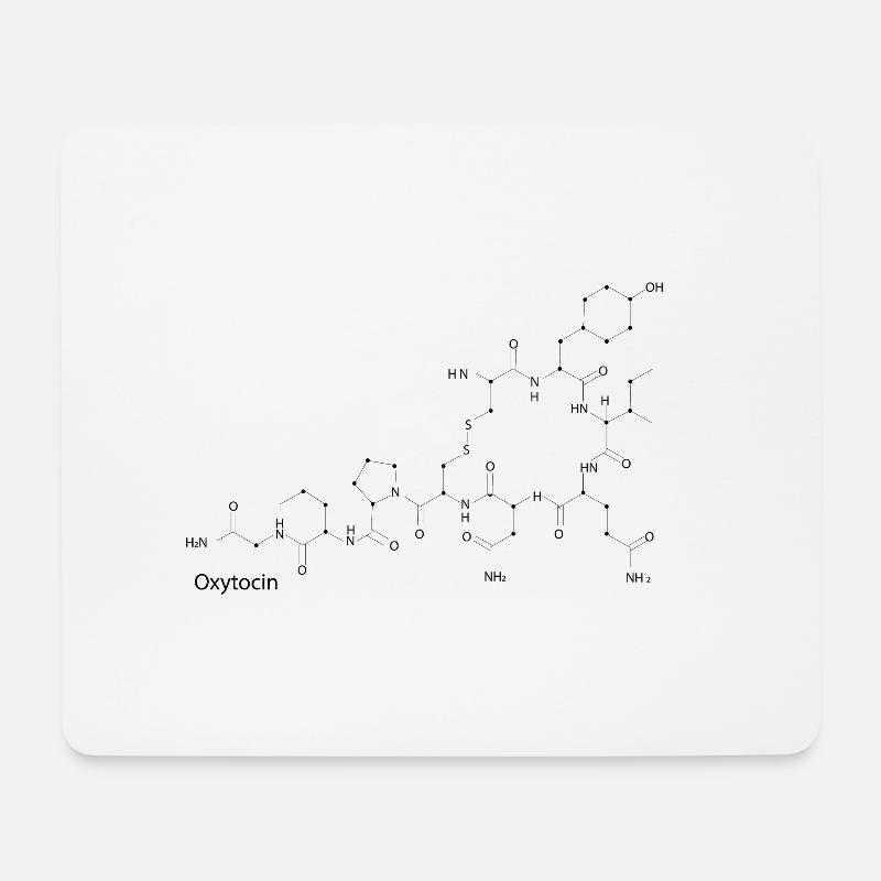 Oxytocin Strukturformel - Mousepad (Querformat) - Weiß