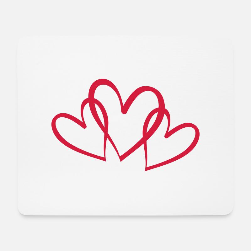 3 verschlungene Herzen - Mousepad (Querformat) - Weiß