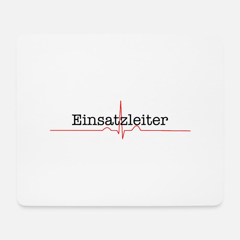 Einsatzleiter Rettungsdienst Feuerwehr EKG - Mousepad (Querformat) - Weiß