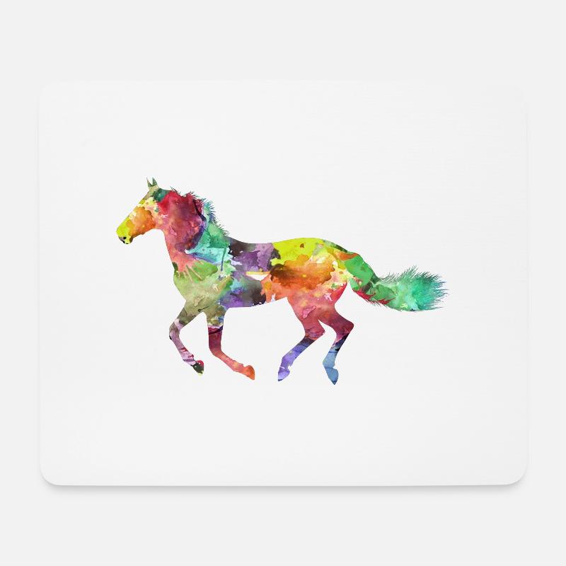 Pferd - Mousepad (Querformat) - Weiß