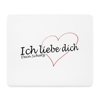 Ich liebe dich mit Herz und Kosenamen: dein Schatz - Mousepad (Querformat) - Weiß - Vorne