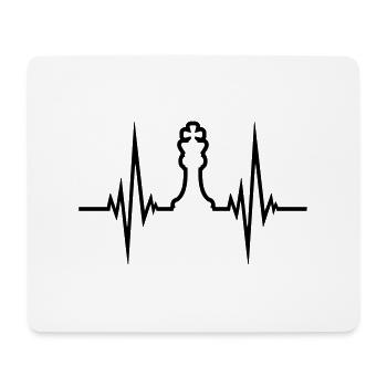 Herzschlag Puls Schach - Mousepad (Querformat) - Weiß - Vorne