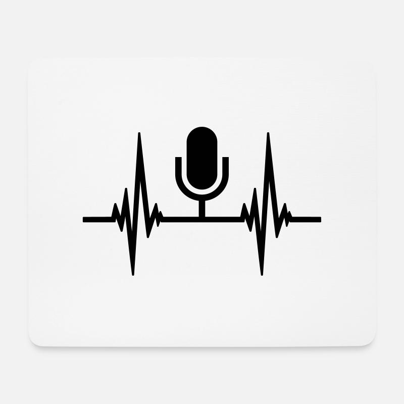 Puls Herzschlag Mikrofon - Mousepad (Querformat) - Weiß