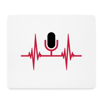 Herzschlag Puls Mikrofon - Mousepad (Querformat) - Weiß - Vorne