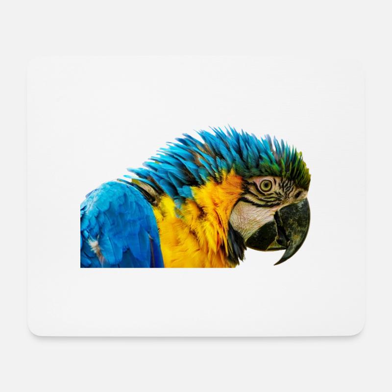 Blue Macaw beautiful eye - Mouse Pad (horizontal) - white