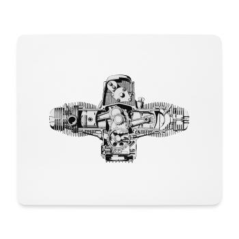 Motor motor boxer flat twin R 45 60 80 90 S 10 9T - Mousepad (Querformat) - Weiß - Vorne