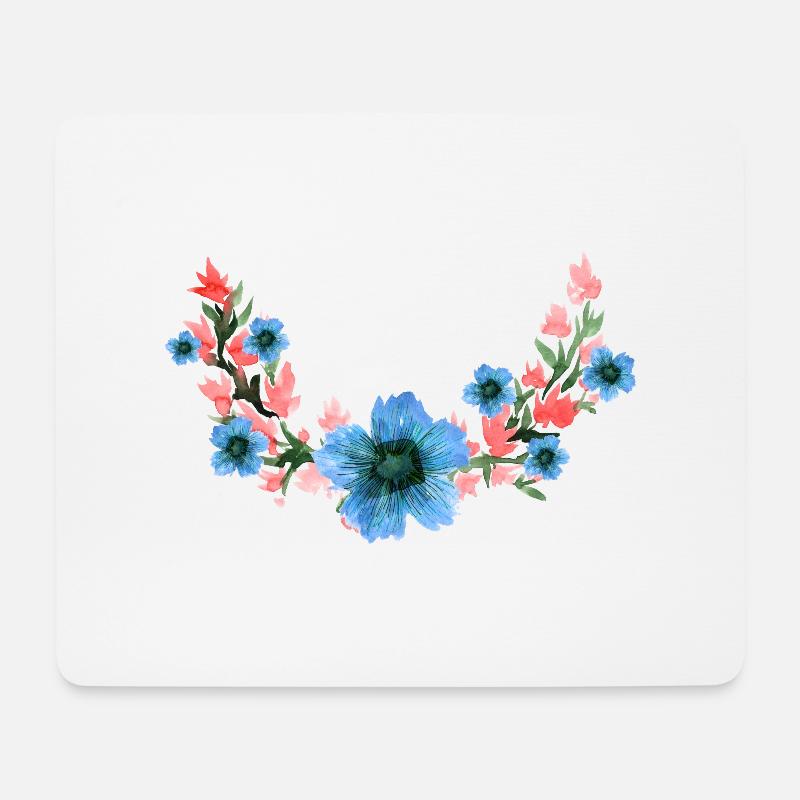 Blume - Mousepad (Querformat) - Weiß