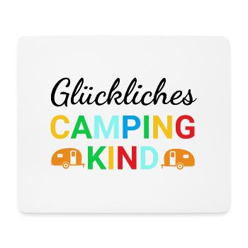 Glückliches Camping Kind - Mousepad (Querformat) - Weiß - Vorne
