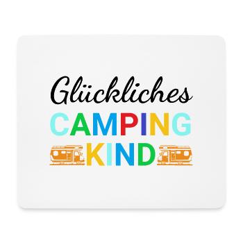 Glückliches Camping Kind - Mousepad (Querformat) - Weiß - Vorne