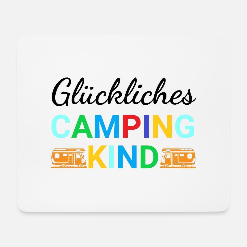 Glückliches Camping Kind - Mousepad (Querformat) - Weiß