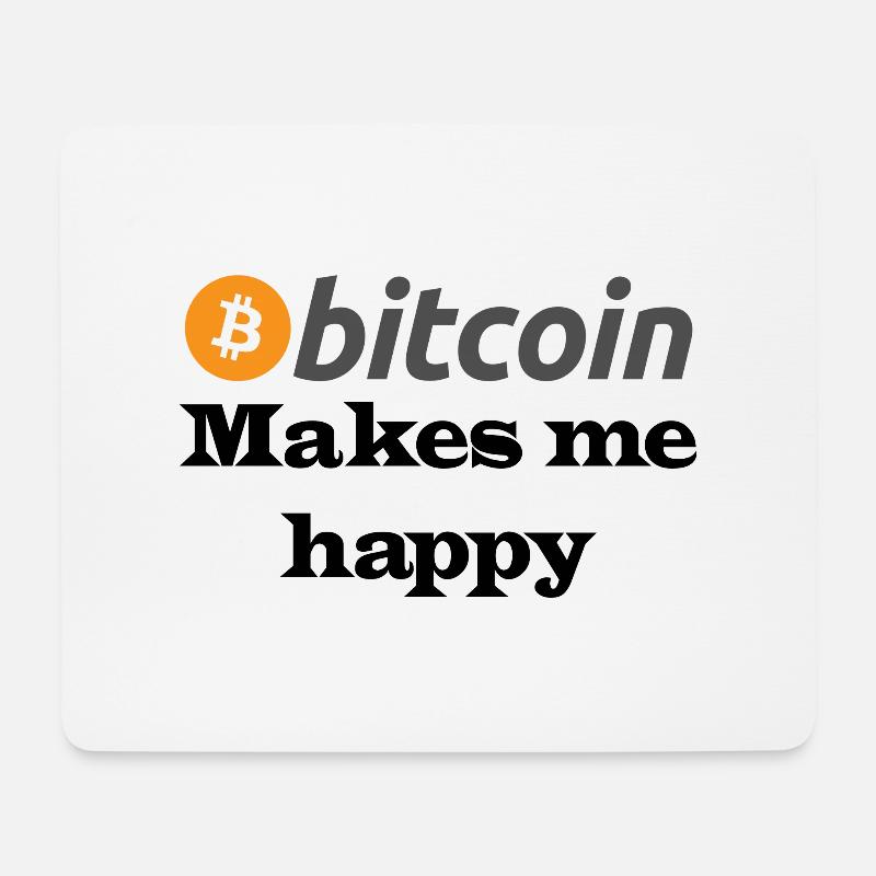 bitcoin makes me happy - Mousepad (Querformat) - Weiß