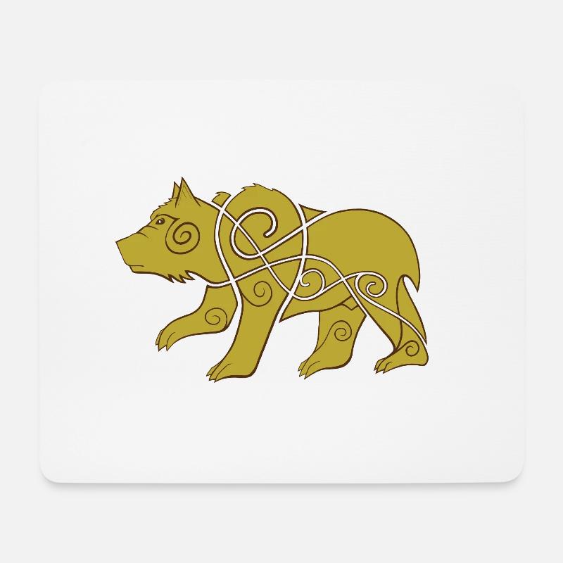 Ein Wikinger-Druide, der sich in Bärenform verwandelt - Mousepad (Querformat) - Weiß