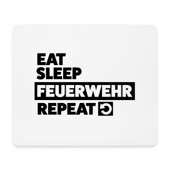 Eat sleep Feuerwehr Repeat Freiwillige Feuerwehr - Mousepad (Querformat) - Weiß - Vorne