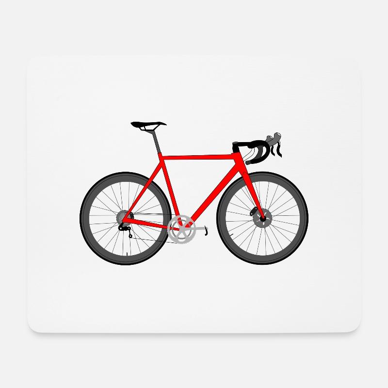 Samsi-Shirts Rennrad rot - Mousepad (Querformat) - Weiß