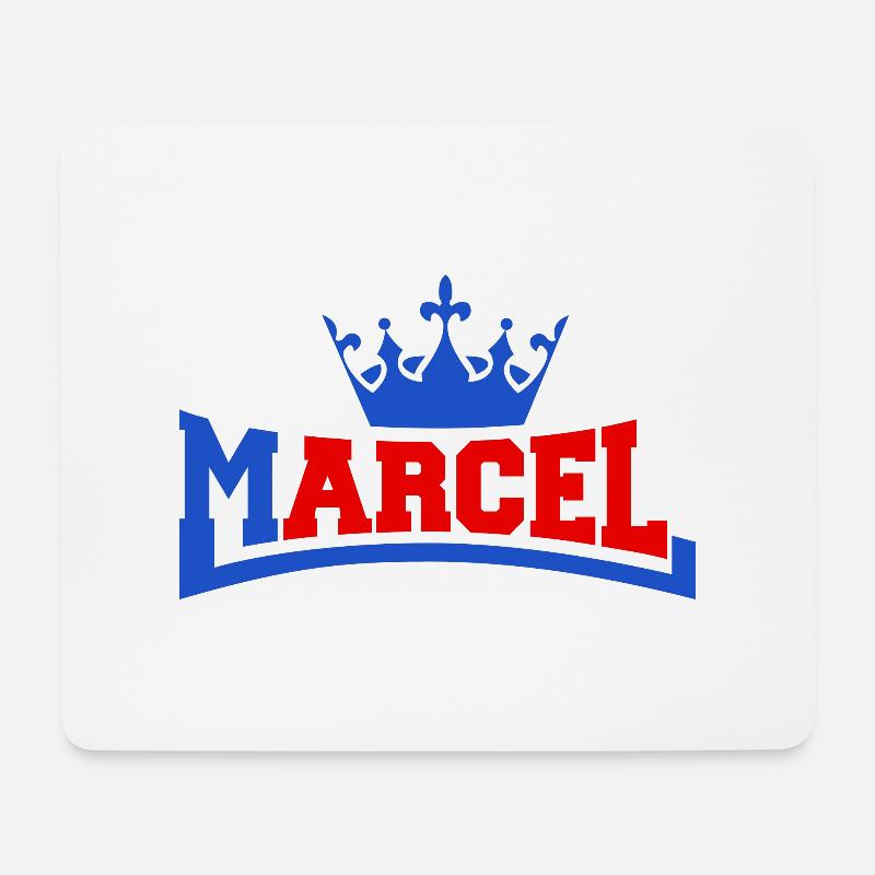 Mit navn er Marcel - Musemåtte (tværformat) - hvid