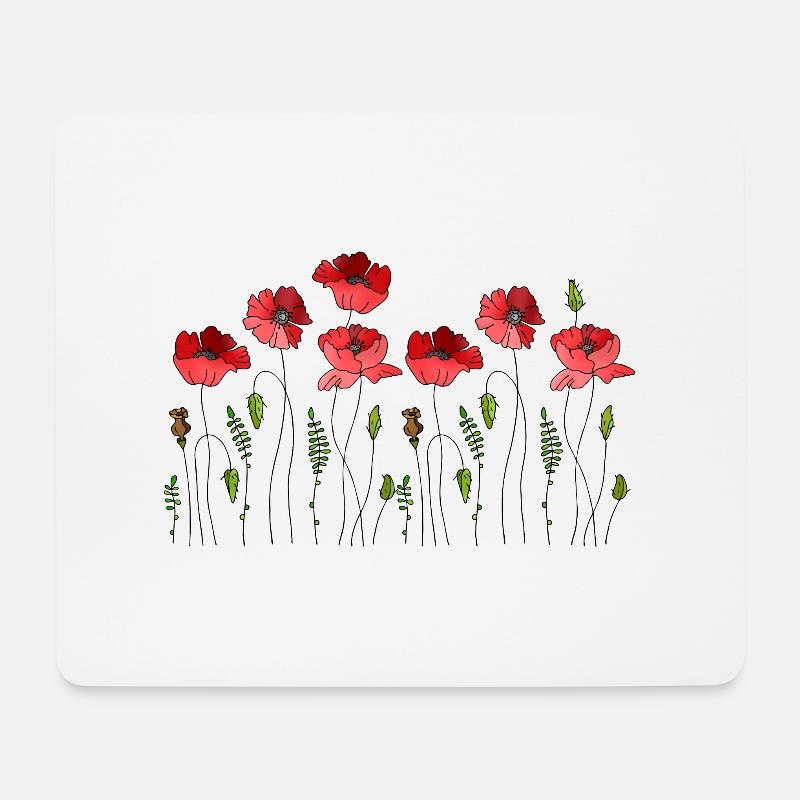 Blumen - Mousepad (Querformat) - Weiß