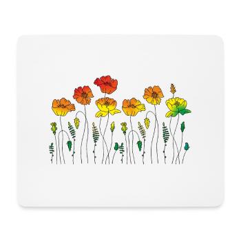 Fleur - Tapis de souris (format paysage) - blanc - Devant