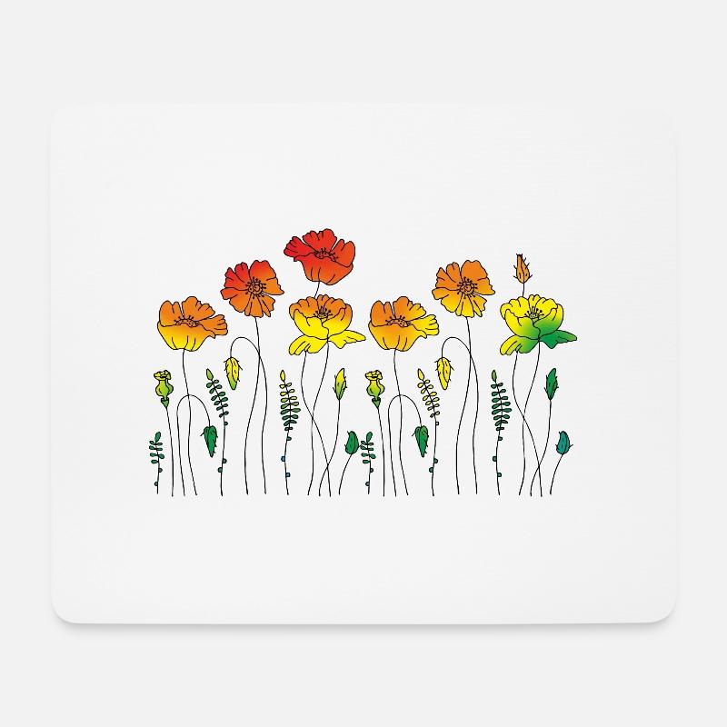 Blumen - Mousepad (Querformat) - Weiß