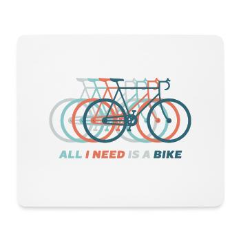 ALL I NEED IS A BIKE - Mousepad (Querformat) - Weiß - Vorne