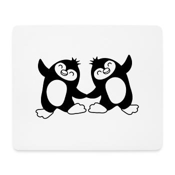 Un couple de pingouins danse doucement - Tapis de souris (format paysage) - blanc - Devant
