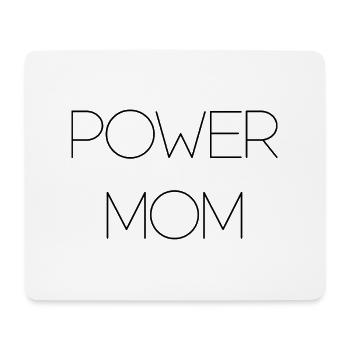 power mom Mama Mutter Kinder Eltern Schrift - Mousepad (Querformat) - Weiß - Vorne