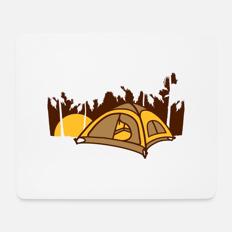 Palmen Camping Zelt Urlaub - Mousepad (Querformat) - Weiß