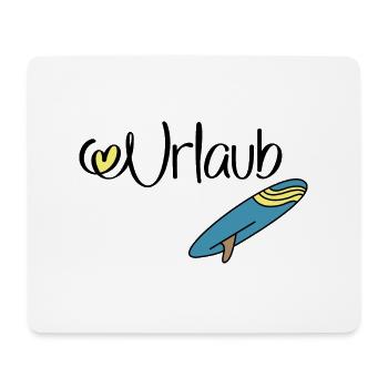 Urlaub mit Surfbrett - Mousepad (Querformat) - Weiß - Vorne