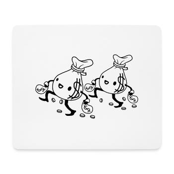 Team 2 gehende Geldsäcke - Mousepad (Querformat) - Weiß - Vorne