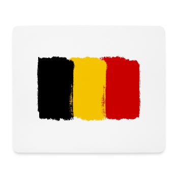 Belgium flag used look - Mouse Pad (horizontal) - white - Front