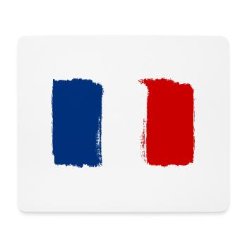 Drapeau de la France utilisé look - Tapis de souris (format paysage) - blanc - Devant