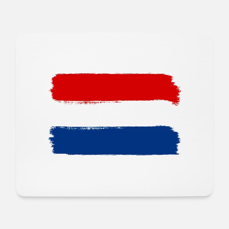 Holland Flagge used look - Mousepad (Querformat) - Weiß