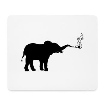 Joint Weed kiffender Elefant - Mousepad (Querformat) - Weiß - Vorne