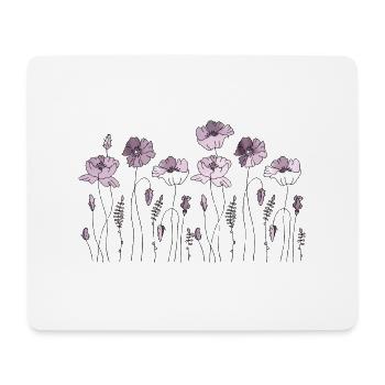 Fleur - Tapis de souris (format paysage) - blanc - Devant