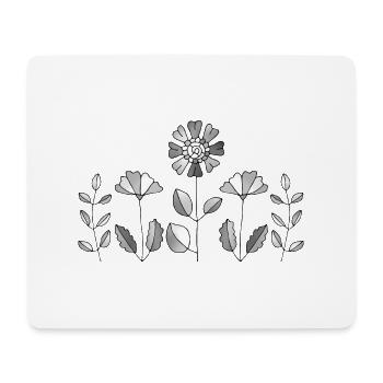 Fleur - Tapis de souris (format paysage) - blanc - Devant