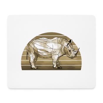 Nashorn - Mousepad (Querformat) - Weiß - Vorne