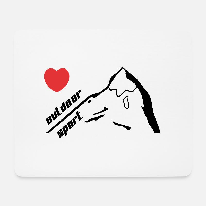 Ich Liebe Outdoor Sport - Mousepad (Querformat) - Weiß