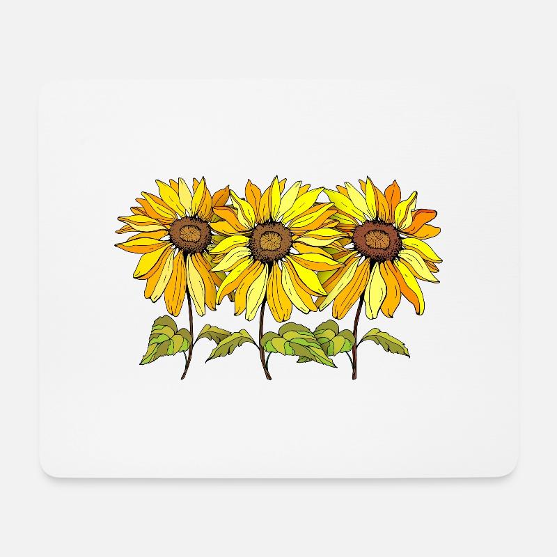 Blumen - Mousepad (Querformat) - Weiß