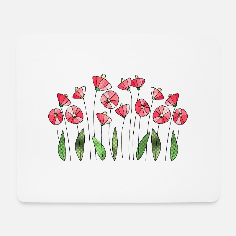 Fleur - Tapis de souris (format paysage) - blanc