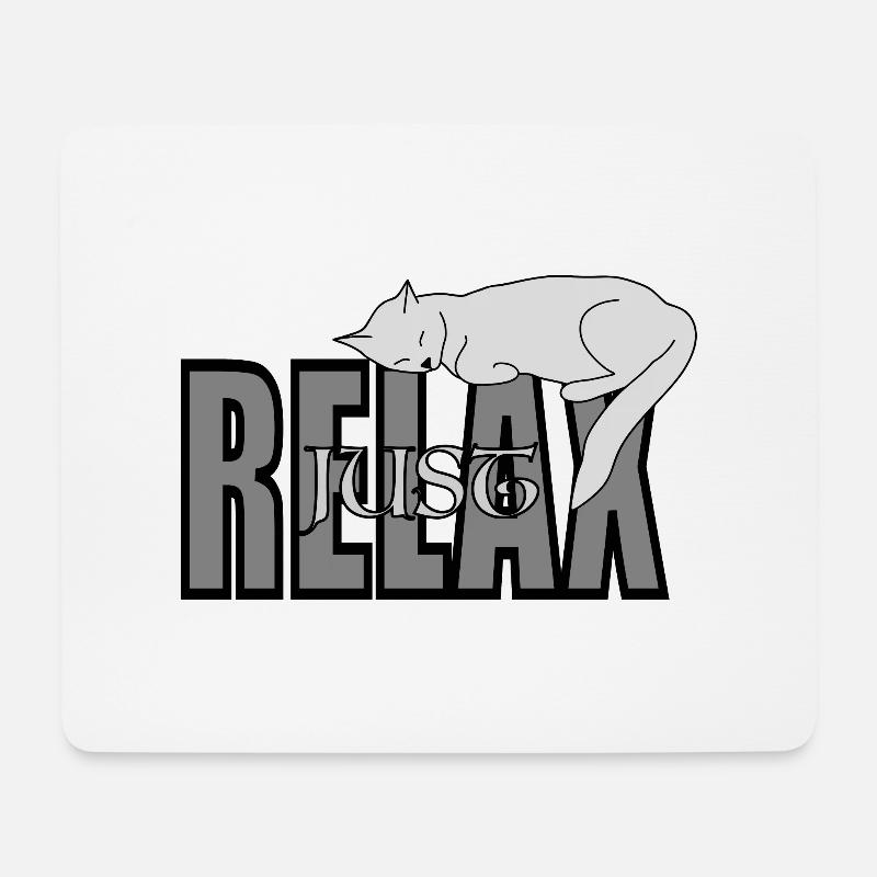 Cat Just Relax - Mouse Pad (horizontal) - white
