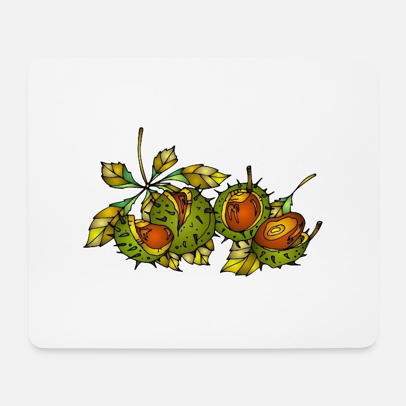 Kastanien - Mousepad (Querformat) - Weiß