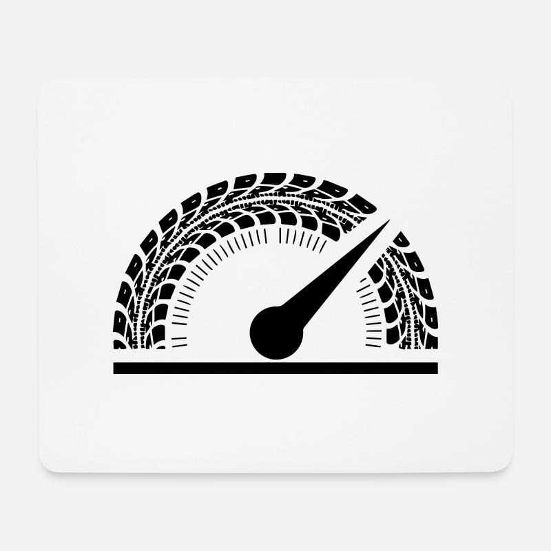 reifen tacho - Mousepad (Querformat) - Weiß