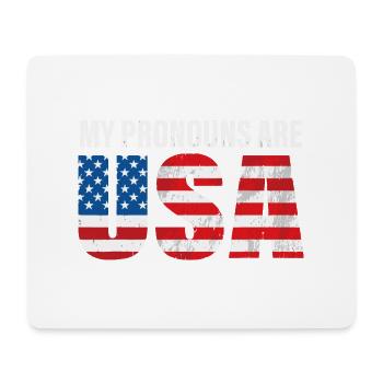 Mens July 4th Funny My Pronouns Are USA - Tapis de souris (format paysage) - blanc - Devant