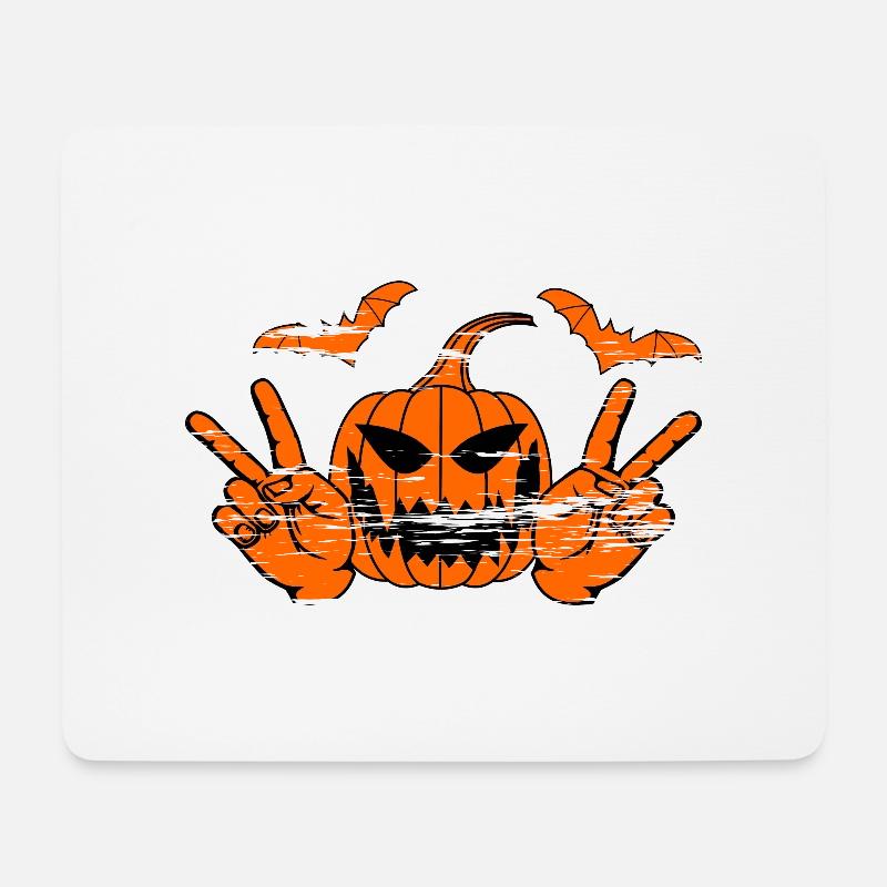 Helloween Frieden Victory Hand Symbol used - Mousepad (Querformat) - Weiß