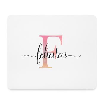 F| Monogramm | Name | Felicitas |Watercolor - Mousepad (Querformat) - Weiß - Vorne