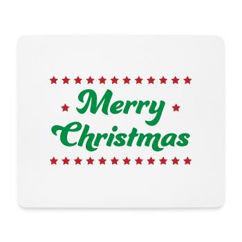 Joyeux Noël étoiles vert rouge - Tapis de souris (format paysage) - blanc - Devant