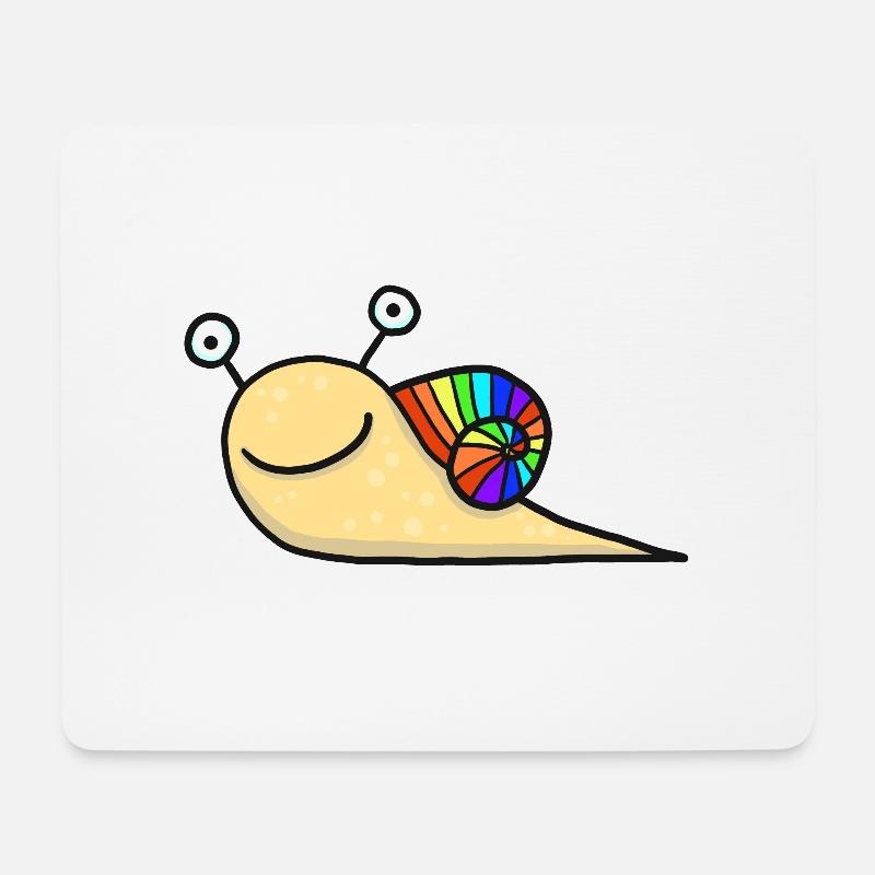 Regenbogenschnecke - Mousepad (Querformat) - Weiß