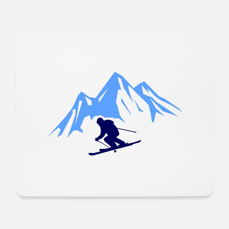 ski berge - Mousepad (Querformat) - Weiß
