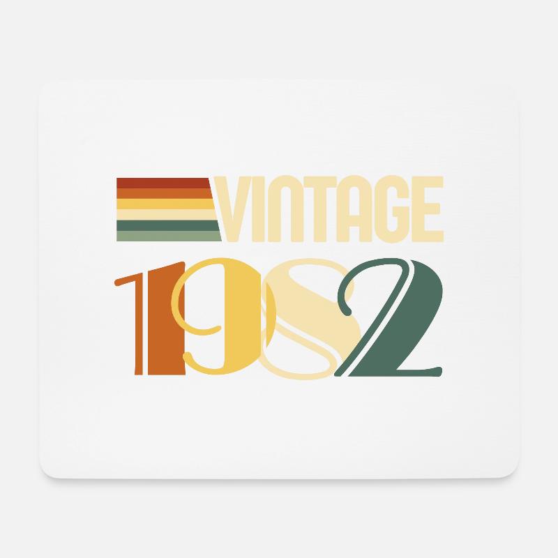 Jahrgang 1982 - 1982 Jubiläumsgeschenk - Mousepad (Querformat) - Weiß